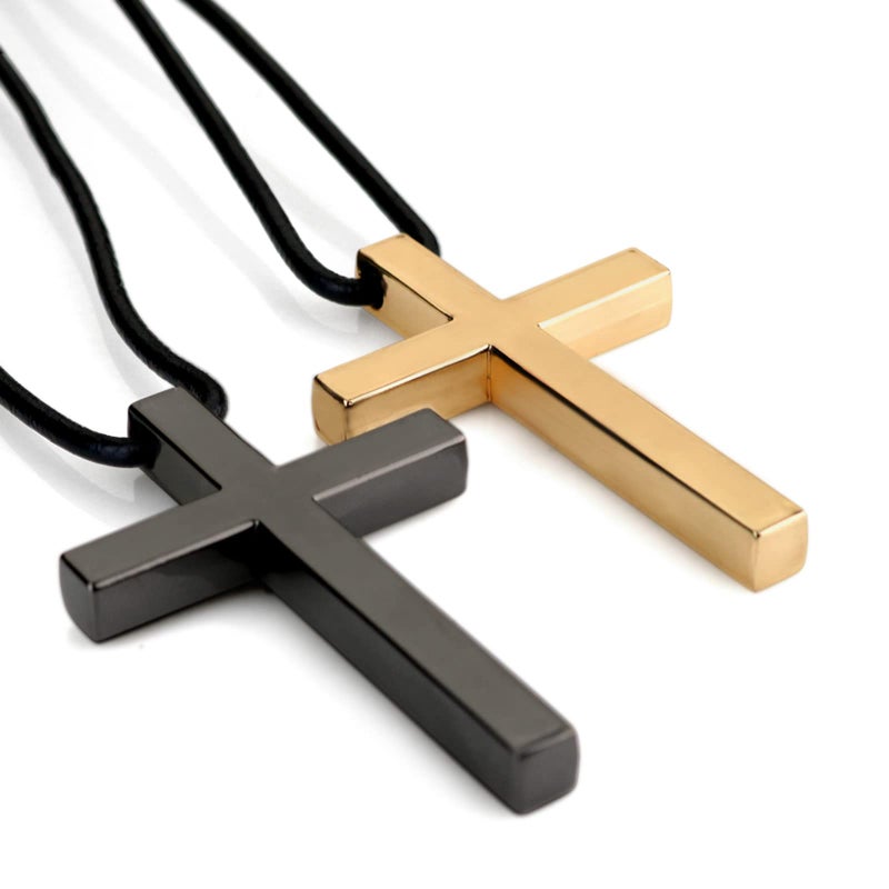 Fsforcar Cross Hanging Ornaments for Car Rear View Mirror  Cross Metal Car Charm  Pendant Decoration for Car  Truck  Home Decor (Black) - Image 4